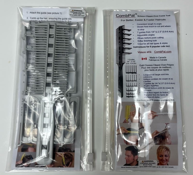 CombPal Scissor Clipper Over Comb - Barber Home Haircutting Guide Set (Classic Set, Gray) - Image 3